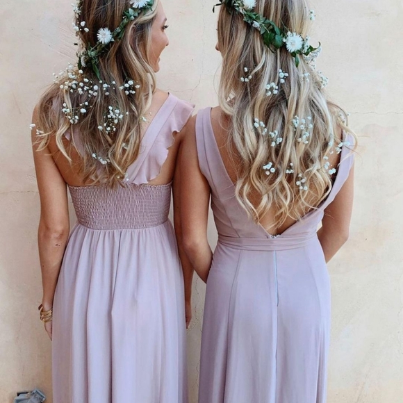 June Maxi Dusty Blush Grad Wedding Bridesmaid - Picture 2 of 6